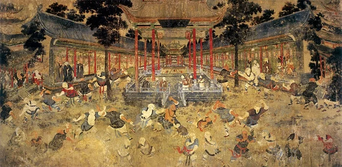 A mural depicting the historical origins of Kung Fu
